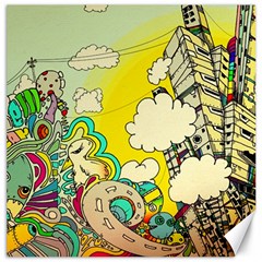 Doodle Wallpaper Artistic Surreal Canvas 20  X 20  by Salman4z