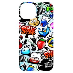 Graffiti Art Cartoon Comic Iphone 14 Black Uv Print Case by Salman4z