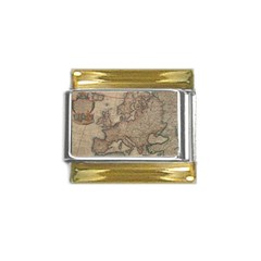 Vintage Europe Map Gold Trim Italian Charm (9mm) by Sudheng