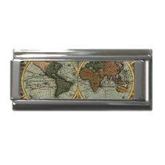 Vintage World Map Superlink Italian Charm (9mm) by Sudheng