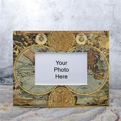Vintage World Map White Tabletop Photo Frame 4 x6  by Sudheng