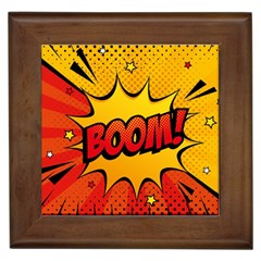 Explosion Boom Pop Art Style Framed Tile by Sudheng