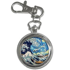 Starry Night Hokusai Van Gogh The Great Wave Off Kanagawa Key Chain Watches by Sudheng