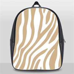 Brown Zebra Vibes Animal Print  School Bag (xl) by ConteMonfrey