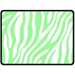 Green Zebra Vibes Animal Print  Fleece Blanket (Large) 80 x60  Blanket Front