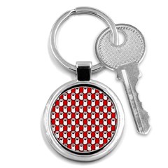 Red And White Cat Paws Key Chain (round) by ConteMonfrey