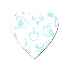 Birds Seamless Pattern Blue Heart Magnet