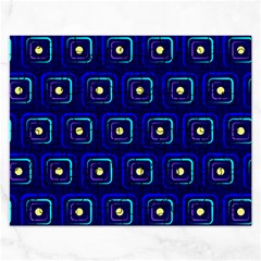 Blue Neon Squares - Modern Abstract Rectangular Jigsaw Puzzl by ConteMonfrey