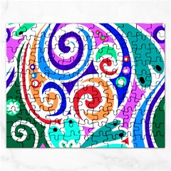 Crazy Pop Art - Doodle Circles   Rectangular Jigsaw Puzzl by ConteMonfrey