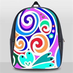 Crazy Pop Art - Doodle Circles   School Bag (xl) by ConteMonfrey