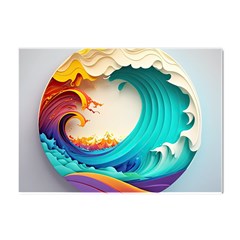 Tsunami Tidal Wave Wave Minimalist Ocean Sea 3 Crystal Sticker (a4) by Wegoenart