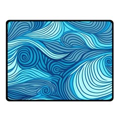 Ocean Waves Sea Abstract Pattern Water Blue Fleece Blanket (small) by Wegoenart