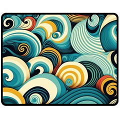 Waves Ocean Sea Abstract Whimsical Abstract Art 6 Fleece Blanket (medium) by Wegoenart