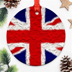 Union Jack Flag National Country Round Ornament (two Sides) by Celenk