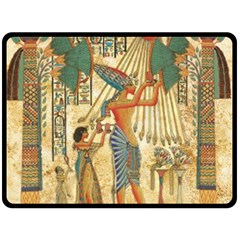 Egyptian Man Sun God Ra Amun Fleece Blanket (large) by Celenk