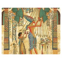 Egyptian Man Sun God Ra Amun Two Sides Premium Plush Fleece Blanket (medium) by Celenk