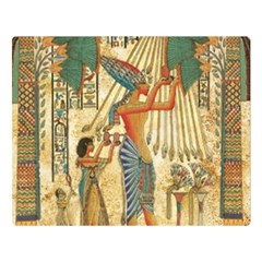 Egyptian Man Sun God Ra Amun Two Sides Premium Plush Fleece Blanket (large) by Celenk