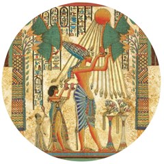 Egyptian Man Sun God Ra Amun Wooden Bottle Opener (round) by Celenk