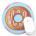 Dessert Food Donut Sweet Decor Chocolate Bread Round Mousepad Front