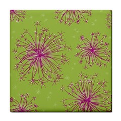 Dandelion Flower Background Nature Flora Drawing Tile Coaster by Uceng