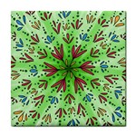 Flower Mandala Art Drawing Spring Background Tile Coaster Front