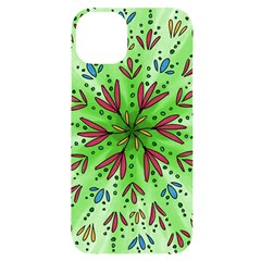 Flower Mandala Art Drawing Spring Background Iphone 14 Plus Black Uv Print Case by Uceng