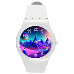 Fantasy Universe Art Wallpaper Artwork Round Plastic Sport Watch (m) by Uceng