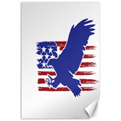 Usa Flag Eagle Symbol American Bald Eagle Country Canvas 24  X 36  by Wegoenart