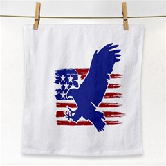 Usa Flag Eagle Symbol American Bald Eagle Country Face Towel by Wegoenart