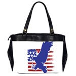 Usa Flag Eagle Symbol American Bald Eagle Country Oversize Office Handbag (2 Sides) Back