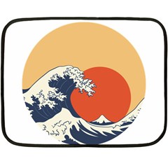 The Great Wave Off Kanagawa Waves Fleece Blanket (mini) by Wegoenart