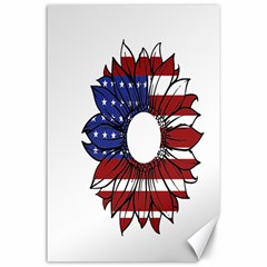 Us Flag Flower Sunshine Flag America Usa Canvas 24  X 36  by Wegoenart