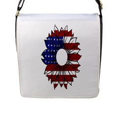 Us Flag Flower Sunshine Flag America Usa Flap Closure Messenger Bag (l) by Wegoenart