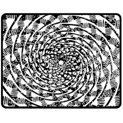 Illusions Abstract Black And White Patterns Swirls Fleece Blanket (medium) by Wegoenart