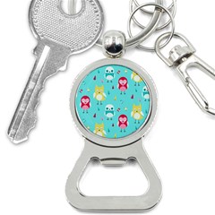 Owls Owl Bird Cute Animal Art Vector  Pattern Colorful Bottle Opener Key Chain by Salman4z