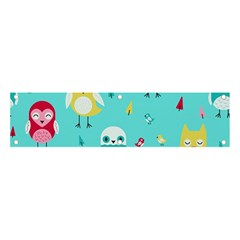 Owls Owl Bird Cute Animal Art Vector  Pattern Colorful Banner And Sign 4  X 1  by Salman4z