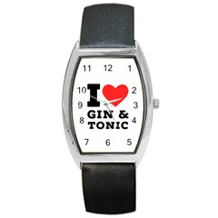 I Love Gin And Tonic Barrel Style Metal Watch by ilovewhateva