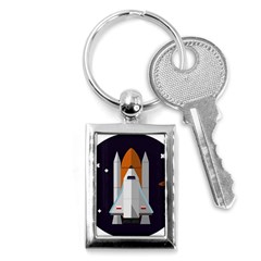 Rocket Space Universe Spaceship Key Chain (rectangle) by Salman4z