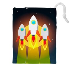 Rocket Take Off Missiles Cosmos Drawstring Pouch (4xl) by Salman4z