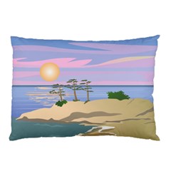 Vacation Island Sunset Sunrise Pillow Case by Salman4z