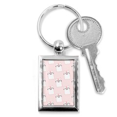 Pattern Pink Cute Sweet Fur Cats Key Chain (rectangle) by Salman4z