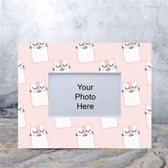 Pattern Pink Cute Sweet Fur Cats White Tabletop Photo Frame 4 x6  by Salman4z