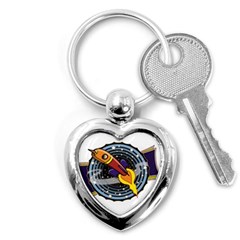 Rocket Space Clipart Illustrator Key Chain (heart) by Salman4z