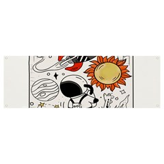 Astronaut Drawing Planet Banner And Sign 12  X 4  by Salman4z