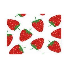 Seamless Pattern Fresh Strawberry Premium Plush Fleece Blanket (mini) by Salman4z