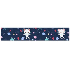 Cute Astronaut Cat With Star Galaxy Elements Seamless Pattern Large Premium Plush Fleece Scarf  by Salman4z