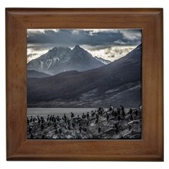 Nature s Symphony: A Portrait Of Ushuaia s Wild Beauty  Framed Tile by dflcprintsclothing