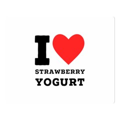 I Love Strawberry Yogurt Premium Plush Fleece Blanket (large) by ilovewhateva