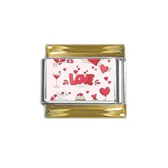 Hand Drawn Valentines Day Element Collection Gold Trim Italian Charm (9mm) by Salman4z