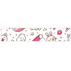 Cute Animal Seamless Pattern Kawaii Doodle Style Large Premium Plush Fleece Scarf  by Salman4z